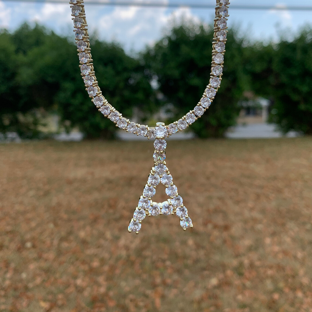 Letter a pendant necklace diamond deals