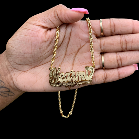DAR Rope Nameplate Necklace