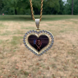 Custom Double Sided Spinning Heart Photo Necklace | Dar Custom Jewelry