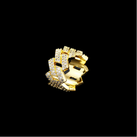 12mm Diamond Prong Cuban Link Ring