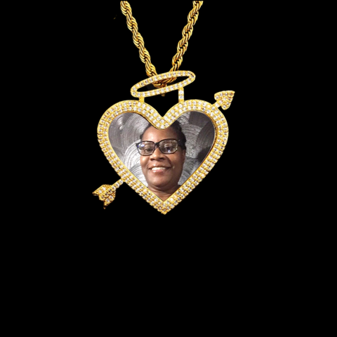 Custom Cupid Heart Photo Necklace