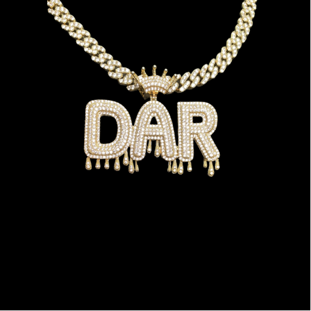 Custom Drip Letter Name Necklace