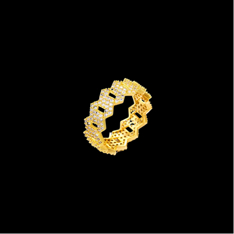 8mm Diamond Prong Cuban Link Ring
